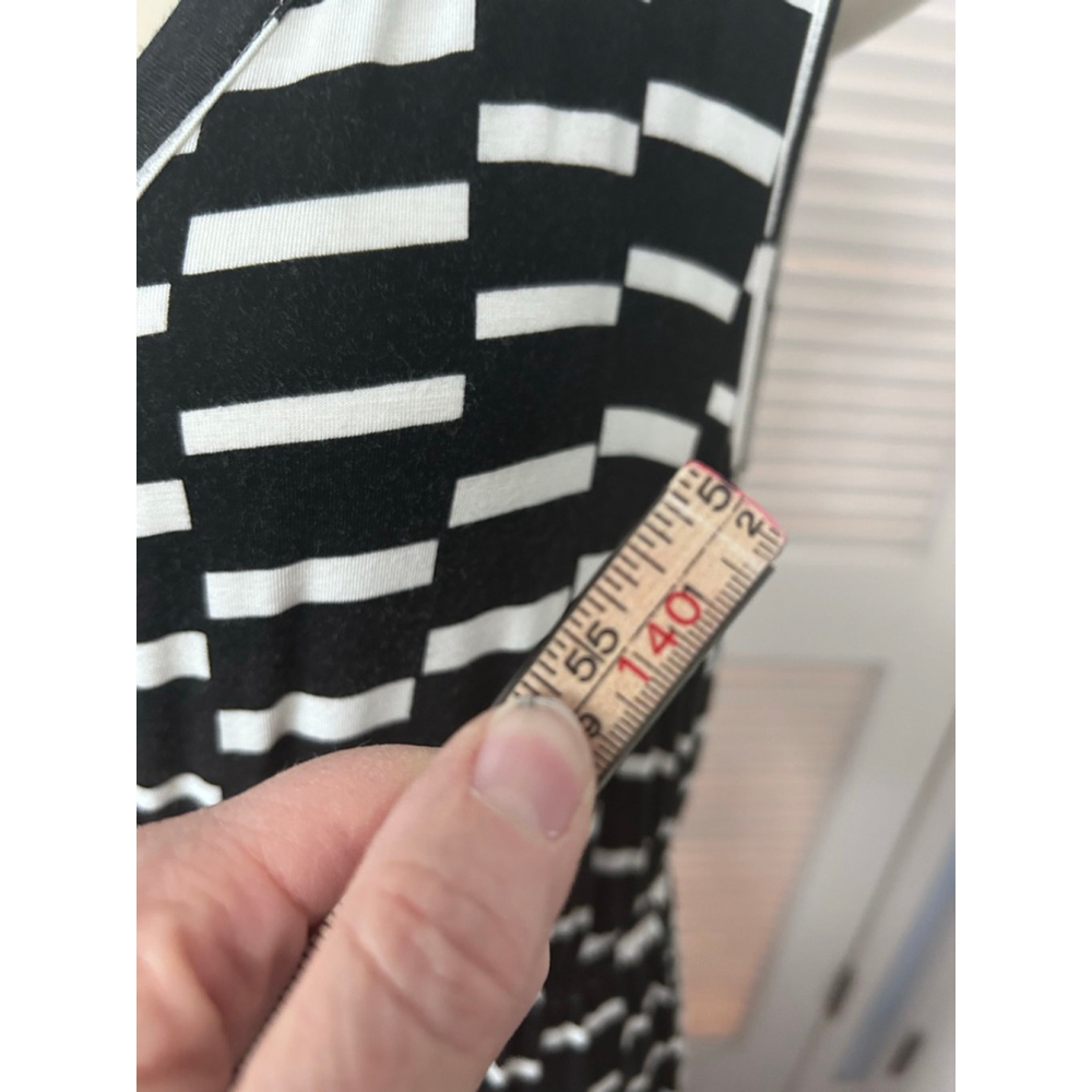 Lane Bryant Maxi Dress Black White Geometric Faux Wrap 14/16 Stretch - Picture 12 of 12